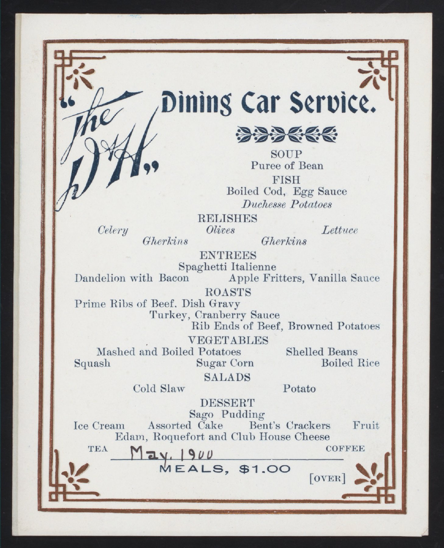 amtrak dining car menu